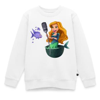 Karaoke mermaid on the net - Kids Premium Organic Sweatshirt - white - Front - AI Model Kid Male (0cm)