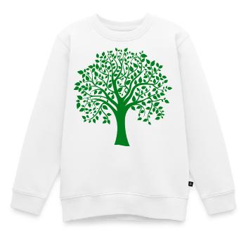 Silhouette de base verte à imprimé Jumbo Tree - Sweat Premium enfant bio - blanc - Devant - AI Model Kid Male (0cm)