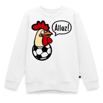 Hens Chickens Football - Kinder Premium Organic Sweatshirt - Weiß - Vorne - AI Model Kid Male (0cm)