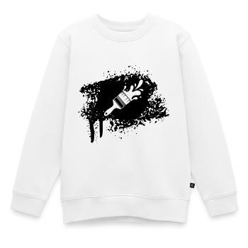 Pinsel - Kinder Premium Organic Sweatshirt - Weiß - Vorne - AI Model Kid Male (0cm)