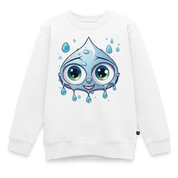 Kawaii Wassertropfen Motiv - Kinder Premium Organic Sweatshirt - Weiß - Vorne - AI Model Kid Male (0cm)