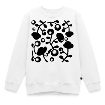 Pivoines abstraites L noires transparentes - Sweat Premium enfant bio - blanc - Devant - AI Model Kid Male (0cm)
