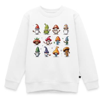 Pilzgnomen Parade - Kinder Premium Organic Sweatshirt - Weiß - Vorne - AI Model Kid Male (0cm)