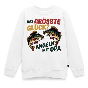 Größtes Glück: Angeln mit Opa - Kinder Premium Organic Sweatshirt - Weiß - Vorne - AI Model Kid Male (0cm)