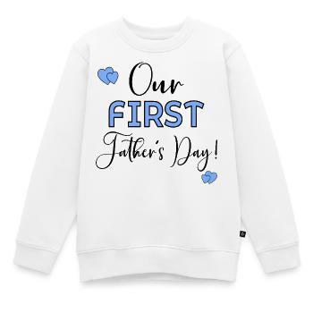 Erster Vatertags-Baby - Kinder Premium Organic Sweatshirt - Weiß - Vorne - AI Model Kid Male (0cm)