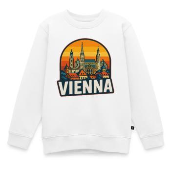 Art vintage rétro de la Skyline de Vienne - Sweat Premium enfant bio - blanc - Devant - AI Model Kid Male (0cm)