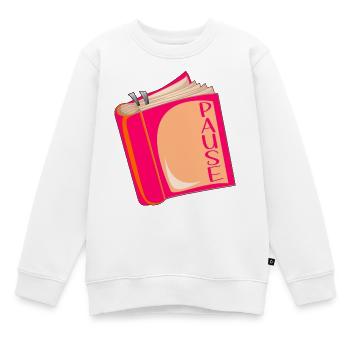 Buch Lesen Pause - Kinder Premium Organic Sweatshirt - Weiß - Vorne - AI Model Kid Male (0cm)