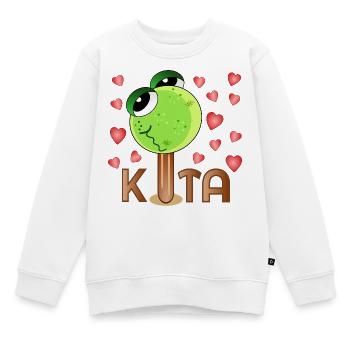 Crèche Grenouille Glacée - Sweat Premium enfant bio - blanc - Devant - AI Model Kid Male (0cm)