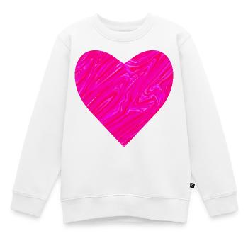 Neon Herz zum Muttertag - Kinder Premium Organic Sweatshirt - Weiß - Vorne - AI Model Kid Male (0cm)