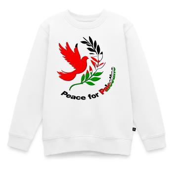 Frieden für Palästina - Kinder Premium Organic Sweatshirt - Weiß - Vorne - AI Model Kid Male (0cm)