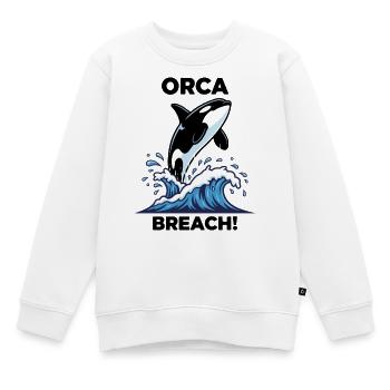 Schwertwal-Durchbruch-Seeorca - Kinder Premium Organic Sweatshirt - Weiß - Vorne - AI Model Kid Male (0cm)