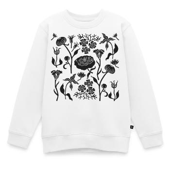 Pivoines pour toujours L Pivoines botaniques L noires - Sweat Premium enfant bio - blanc - Devant - AI Model Kid Male (0cm)