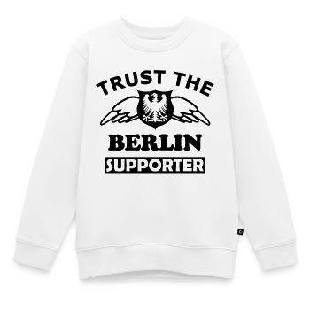 Berlin Textdesign Weiß - Kinder Premium Organic Sweatshirt - Weiß - Vorne - AI Model Kid Male (0cm)