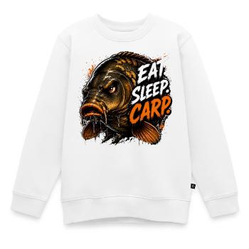 Essen Schlaf Karpfen Karpfen Angeln Geschenk - Kinder Premium Organic Sweatshirt - Weiß - Vorne - AI Model Kid Male (0cm)
