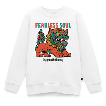 Furchtloser Löwengeist - Kinder Premium Organic Sweatshirt - Weiß - Vorne - AI Model Kid Male (0cm)