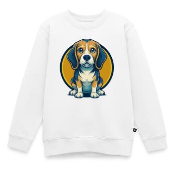 Beagle Dog Kawaii Mascot Cartoon Clipart Logo - Kids Premium Organic Sweatshirt - white - Front - AI Model Kid Male (0cm)