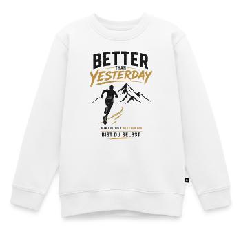 Besser als Gestern Berglauf - Kinder Premium Organic Sweatshirt - Weiß - Vorne - AI Model Kid Male (0cm)