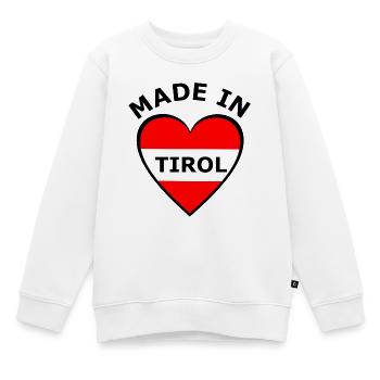 Tirol Herzflagge Rot Weiß - Kinder Premium Organic Sweatshirt - Weiß - Vorne - AI Model Kid Male (0cm)