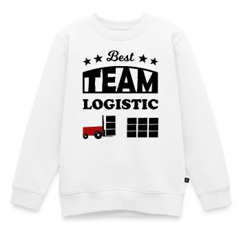 Équipe logistique - Sweat Premium enfant bio - blanc - Devant - AI Model Kid Male (0cm)