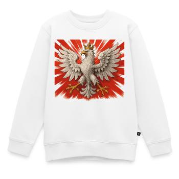 Polish Eagle – Pride & Tradition Poland - Kids Premium Organic Sweatshirt - white - Front - AI Model Kid Male (0cm)