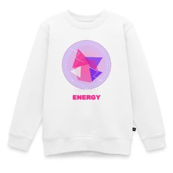 Urban Energy - Motif Géométrique Néon - Sweat Premium enfant bio - blanc - Devant - AI Model Kid Male (0cm)
