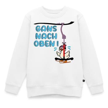 Skilift - Gans Oben - Kinder Premium Organic Sweatshirt - Weiß - Vorne - AI Model Kid Male (0cm)