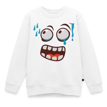  Großes Angstgesicht für Karneval und Halloween - Kinder Premium Organic Sweatshirt - Weiß - Vorne - AI Model Kid Male (0cm)