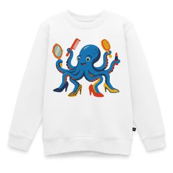 Style pieuvre - Sweat Premium enfant bio - blanc - Devant - AI Model Kid Male (0cm)