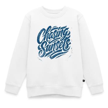 À la poursuite du lever du soleil - Sweat Premium enfant bio - blanc - Devant - AI Model Kid Male (0cm)