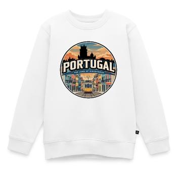 Insigne du tramway de Lisbonne au Portugal rétro - Sweat Premium enfant bio - blanc - Devant - AI Model Kid Male (0cm)