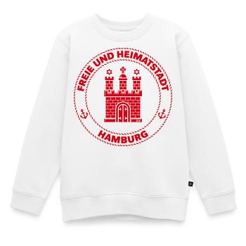 Hamburg Wappen – Freie Und Heimatstadt (Red) - Kinder Premium Organic Sweatshirt - Weiß - Vorne - AI Model Kid Male (0cm)