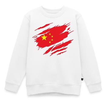 Chine Drapeau Chinois Chinoise - Sweat Premium enfant bio - blanc - Devant - AI Model Kid Male (0cm)