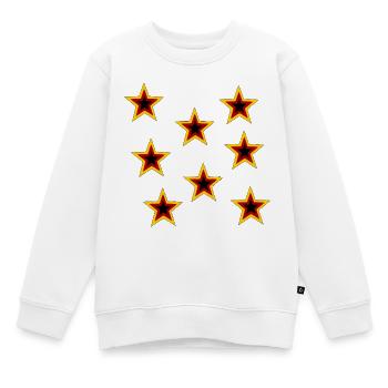 Retro Sternen Muster Schwarz - Kinder Premium Organic Sweatshirt - Weiß - Vorne - AI Model Kid Male (0cm)