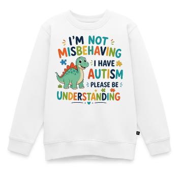 Je ne me comporte pas mal, j’ai de l’autisme - Sweat Premium enfant bio - blanc - Devant - AI Model Kid Male (0cm)