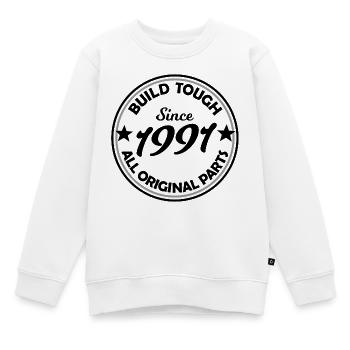 Silhouette du cercle d’étoiles 1991 - Sweat Premium enfant bio - blanc - Devant - AI Model Kid Male (0cm)