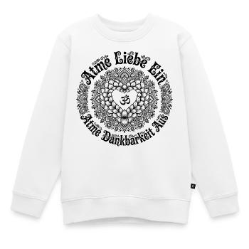 Atme Liebe Ein Atme Dankbarkeit Aus - Lotus Herz  - Kinder Premium Organic Sweatshirt - Weiß - Vorne - AI Model Kid Male (0cm)