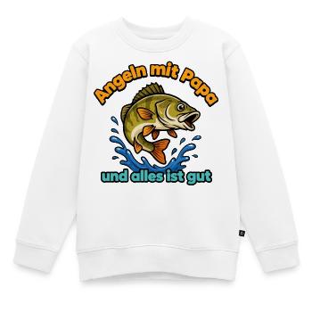 Angeln mit Papa – Alles ist gut - Kinder Premium Organic Sweatshirt - Weiß - Vorne - AI Model Kid Male (0cm)