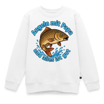 Angeln mit Papa: Alles ist gut - Kinder Premium Organic Sweatshirt - Weiß - Vorne - AI Model Kid Male (0cm)