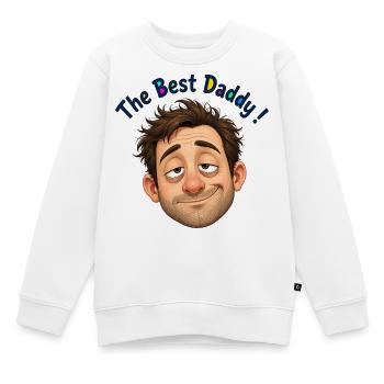 Der Beste Daddy Cartoon-Porträt - Kinder Premium Organic Sweatshirt - Weiß - Vorne - AI Model Kid Male (0cm)