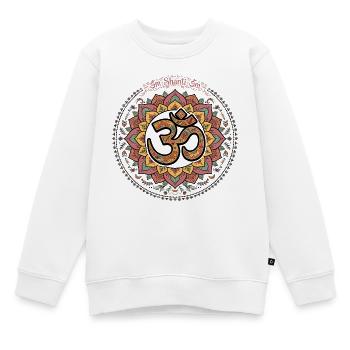 Om Shanti Om Bunt Lotus Mandal - Kinder Premium Organic Sweatshirt - Weiß - Vorne - AI Model Kid Male (0cm)