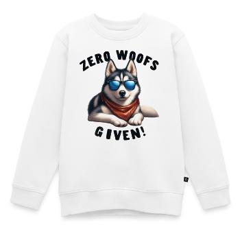 Zero Woofs Geschenkt für cooles Husky-Hunde-Design-Merch - Kinder Premium Organic Sweatshirt - Weiß - Vorne - AI Model Kid Male (0cm)
