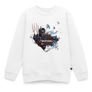 Synthétiseur mécanique céleste - Sweat Premium enfant bio - blanc - Devant - AI Model Kid Male (0cm)