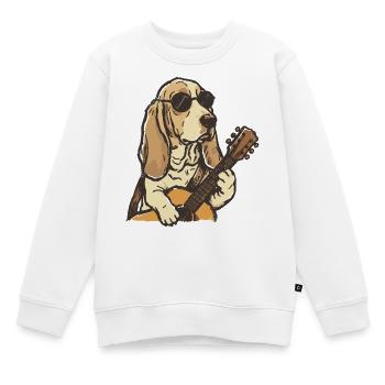 Hippy Beagle Guitar Dog - Sweat Premium enfant bio - blanc - Devant - AI Model Kid Male (0cm)
