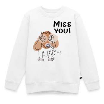 Tu me manques, chien - Sweat Premium enfant bio - blanc - Devant - AI Model Kid Male (0cm)
