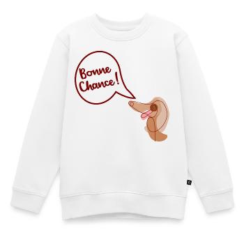 Bonne Chance Chien - Sweat Premium enfant bio - blanc - Devant - AI Model Kid Male (0cm)