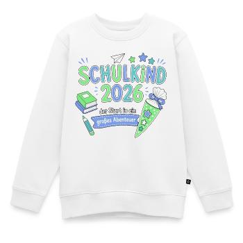 Schulkind 2026 - der Start in ein großes Abenteuer - Kinder Premium Organic Sweatshirt - Weiß - Vorne - AI Model Kid Male (0cm)