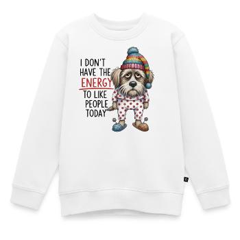 Design drôle de chien endormi - Sweat Premium enfant bio - blanc - Devant - AI Model Kid Male (0cm)