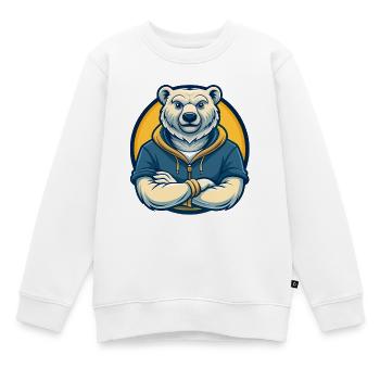 Polar Bear Kawaii Maskottchen-Cartoon-Clipart-Logo - Kinder Premium Organic Sweatshirt - Weiß - Vorne - AI Model Kid Male (0cm)
