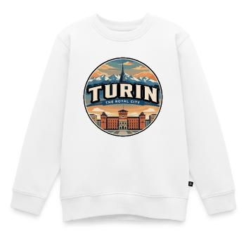 Retro Turiner Alpen Piazza Castello Abzeichen - Kinder Premium Organic Sweatshirt - Weiß - Vorne - AI Model Kid Male (0cm)