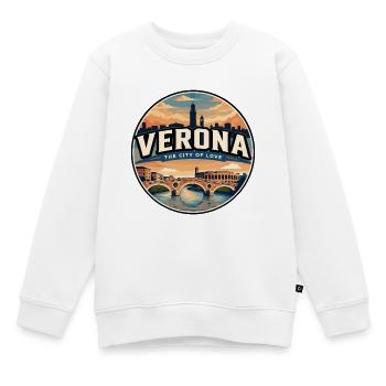 Retro Verona Roman Arena Reiseabzeichen - Kinder Premium Organic Sweatshirt - Weiß - Vorne - AI Model Kid Male (0cm)